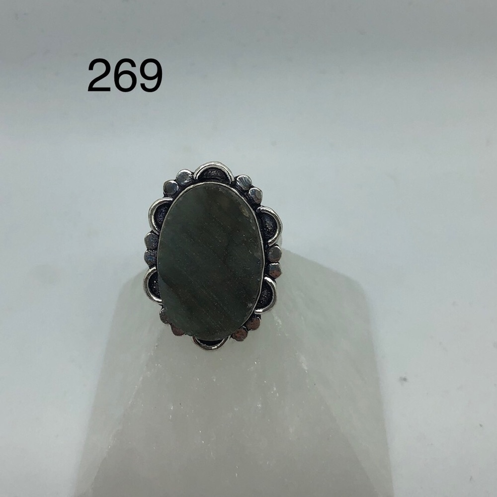 Rough Cut Labradorite Ring